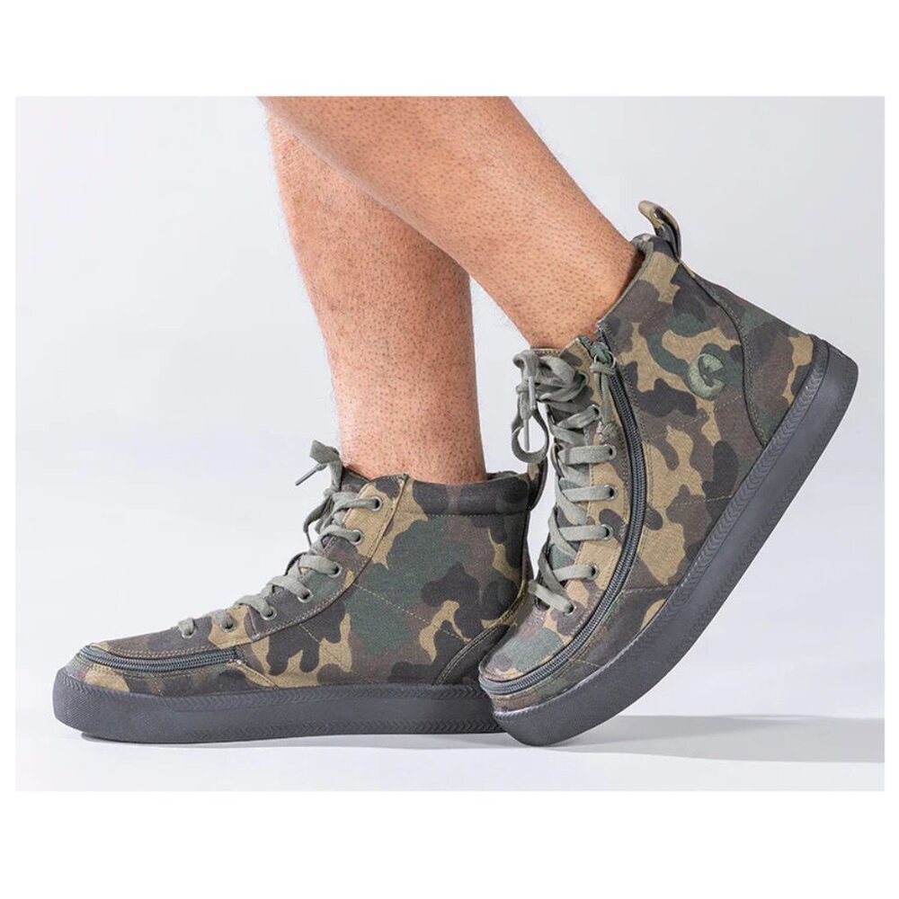 NEW Billy Footwear Men's Sneaker High Top Zip Up Camo Adaptive Size 10 M BY583